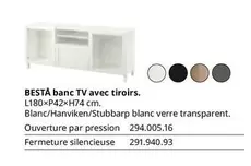 Bestá Banc Tv Avec Tiroirs. offre à 294€ sur IKEA