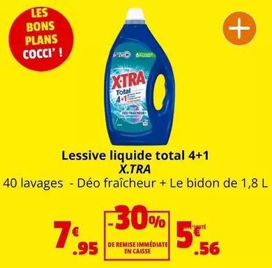 X-tra - Lessive Liquide Total 4+1 offre à 5,56€ sur Coccimarket