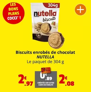 Nutella - Biscuits enrobés de chocolat offre à 2,97€ sur Coccimarket