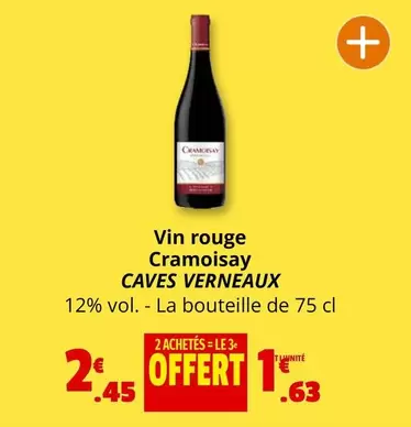 Les Caves Noémie Vernaux - Vin Rouge Cramoisay offre à 1,63€ sur Coccimarket