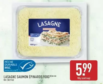 Durable - Lasagne Saumon Epinards 900g offre à 5,99€ sur Aldi