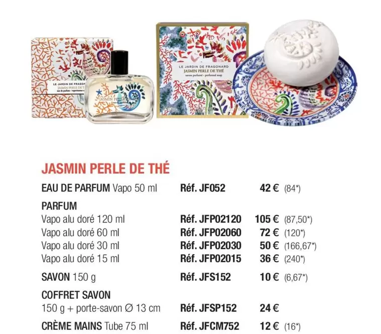 Jasmin Perle De The offre à 42€ sur Fragonard