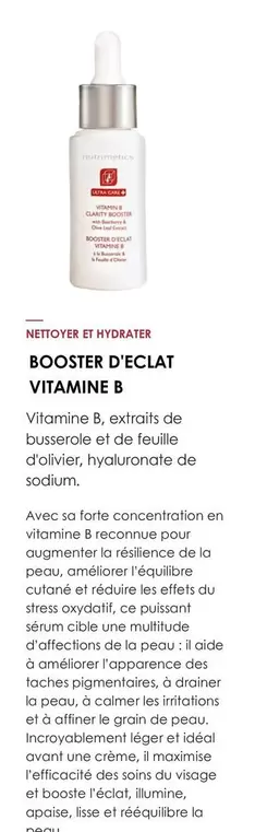 Nutrimetics - Booster D'Eclat Vitamine B offre à 36€ sur Nutrimetics