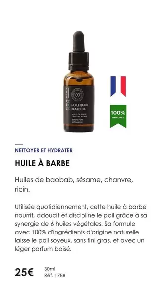 Nutrimetics - Huile A Barbe offre à 25€ sur Nutrimetics