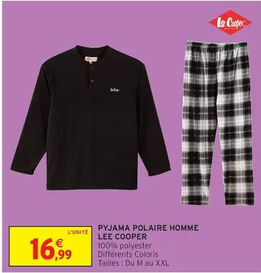 Lee Cooper - Pyjama Polaire Homme offre à 16,99€ sur Intermarché