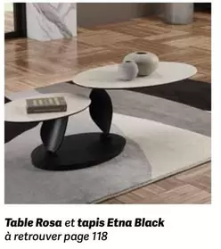 Table Rosa Et Tapis Etna Black offre sur Chateau d'Ax