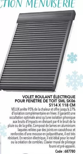 Volet Roulant Électrique Pour Fénêtre De Toit  offre sur SAMSE