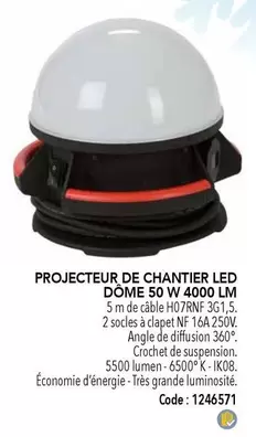 Projecteur De Chantier Led Dome 50 W 4000 Lm offre sur SAMSE