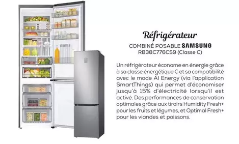 Samsung - Réfrigérateur Combiné Posable offre sur Cuisinella