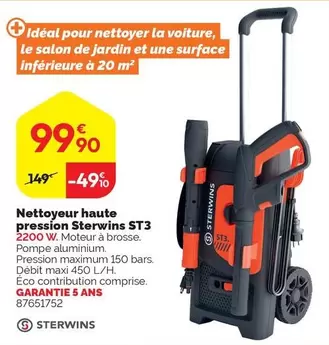 Sterwins - Nettoyeur Haute Pression Sterwins St3 offre à 99,9€ sur Weldom