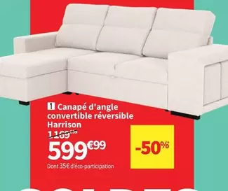 Canapé D'angle Convertible Réversible Harrison offre à 599,99€ sur Conforama