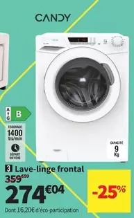 Candy - Lave-linge Frontal offre à 274,04€ sur Conforama