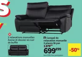 Canape De Relaxation Manuelle 3 Places Bryan offre à 699,99€ sur Conforama