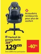 Fauteuil De Gaming Battle offre à 129,99€ sur Conforama