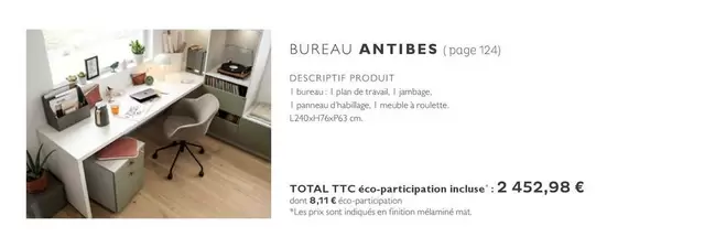 Bureau Antibes offre à 2452,98€ sur Cuisines Schmidt