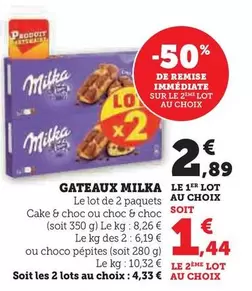 Milka - Gateaux offre à 2,89€ sur Hyper U