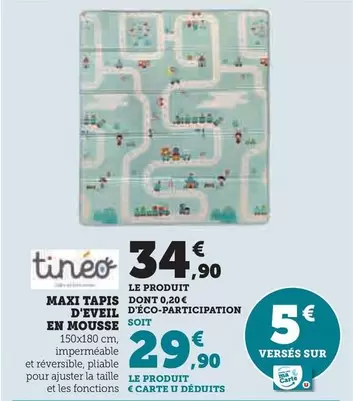 Tineo - Maxi Tapis D'Eveil En Mousse offre à 34,9€ sur Super U