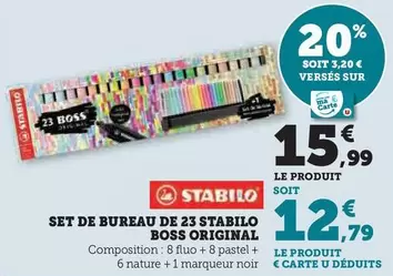 Stabilo - Set De Bureau Boss Original offre à 15,99€ sur Super U