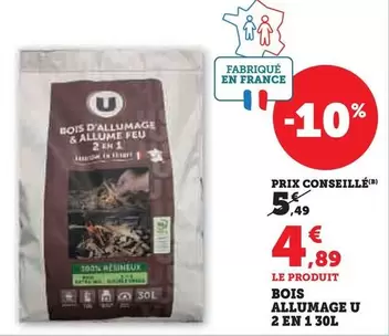 U - Bois Allumage 2 En 1 offre à 4,89€ sur Super U