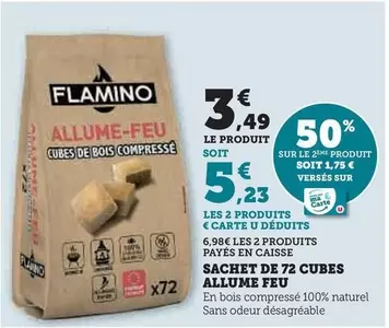 Flamino - Sachet De 72 Cubes Allume Feu offre à 3,49€ sur Hyper U