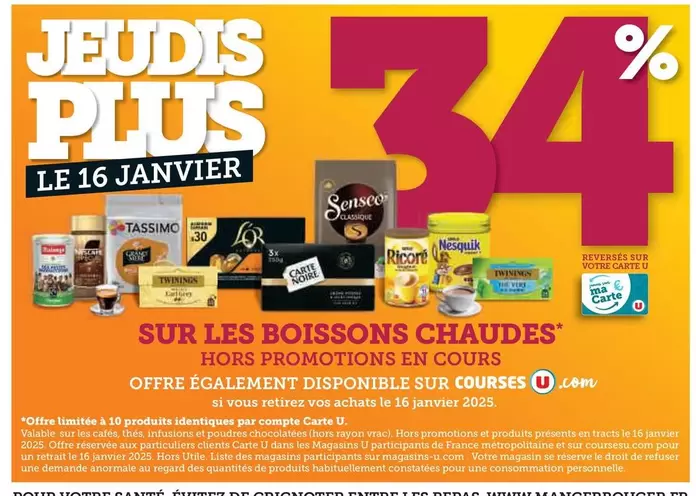 Sur Les Boissons Chaudes offre sur U Express