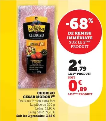 César moroni - Chorizo offre à 2,79€ sur U Express