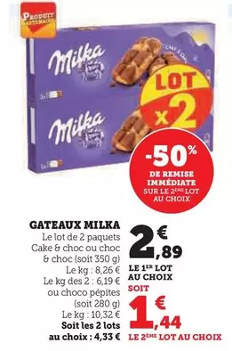 Milka - Gateaux offre à 2,89€ sur U Express