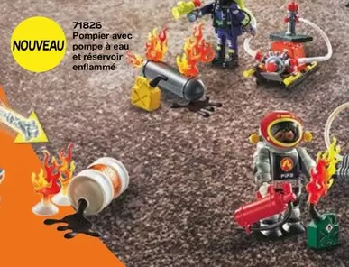 Playmobil - Pompier Avec Pompe À Eau Et Reservoir Enfiamme offre sur Playmobil