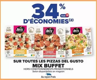 Mix - Sur Toutes Les Pizzas Del Gusto  Buffet offre sur Carrefour Contact