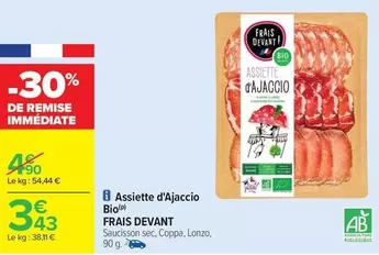 Assiette D'ajaccio Bio offre à 3,43€ sur Carrefour Contact