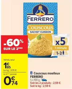 Ferrero - Couscous Moelleux offre à 1,85€ sur Carrefour Contact