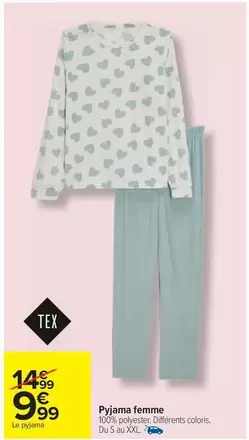 Tex - Pyjama Femme offre à 9,99€ sur Carrefour Contact