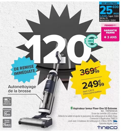 Total - Aspirateur Laveur Floor One S3 Extreme offre à 249,99€ sur Carrefour Contact