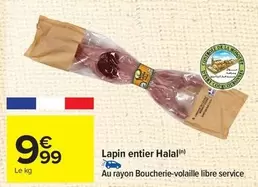 Lapin Entier Halal offre à 9,99€ sur Carrefour Contact