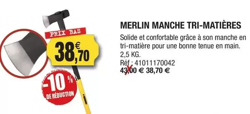 Merlin Manche Tri-matières offre à 38,7€ sur Outiror