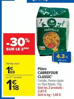 Carrefour - Pâtes offre à 1,69€ sur Carrefour Market