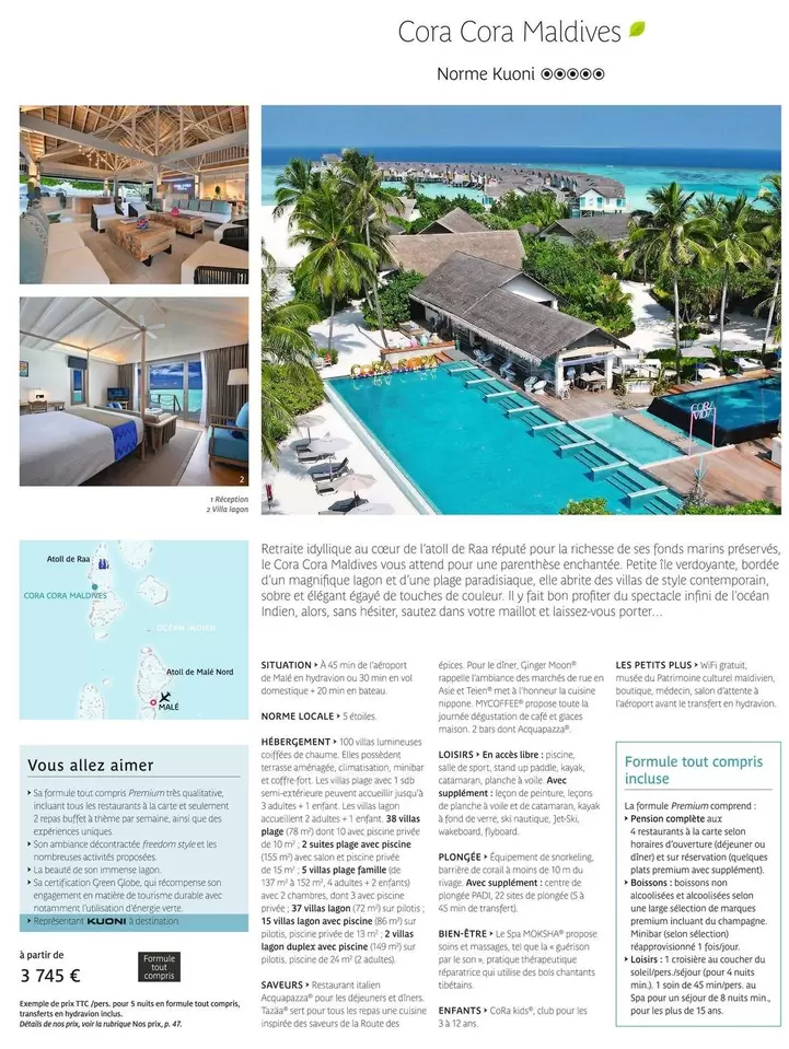 Cora Cora Maldives  offre à 3745€ sur Salaün Holidays