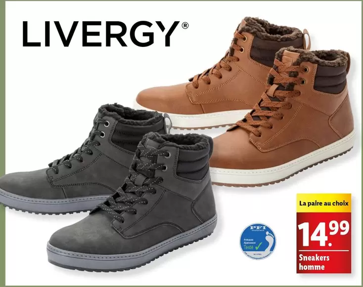 Livergy - Sneakers Homme offre à 14,99€ sur Lidl