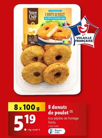 Toque Du Chef - 8 Donuts De Poulet offre à 5,19€ sur Lidl