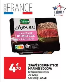 Socopa - 2 Pavés De Rumsteck Marines offre à 4,7€ sur Auchan Hypermarché