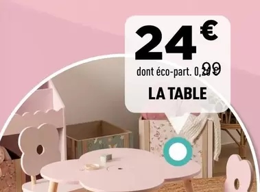 Table offre à 24€ sur Centrakor