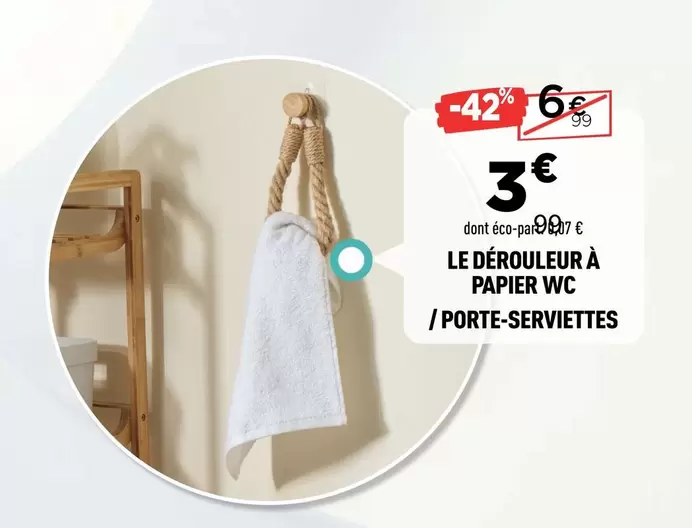 Le Dérouleur À Papier Wc / Porte-serviettes offre à 3€ sur Centrakor