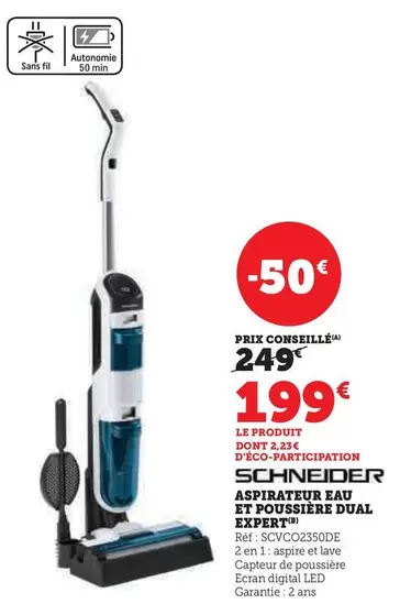 Schneider - Aspirateur Eau Et Poussière Dual offre à 199€ sur Hyper U