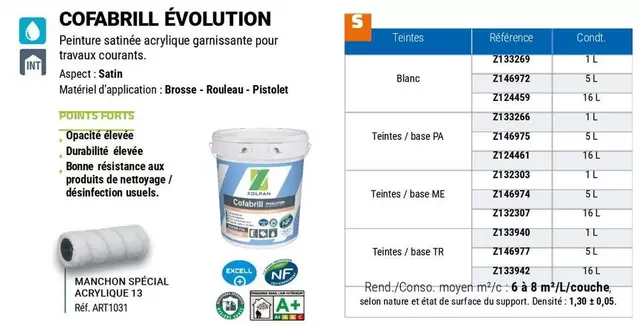 Zolpan - Cofabrill Évolution  offre sur Zolpan