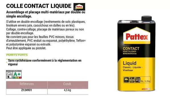 Pattex - Colle Contact Liquide offre sur Zolpan