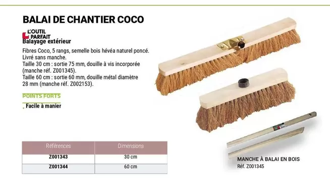 L'Outil Parfait - Balai De Chantier Coco offre sur Zolpan