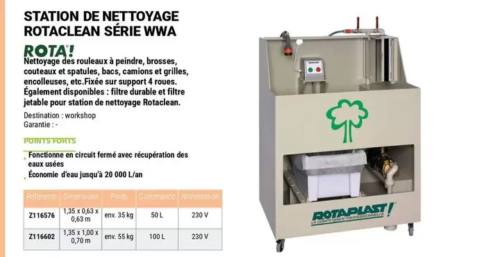 Rota! - Station De Nettoyage Rotaclean Series WWA offre sur Zolpan
