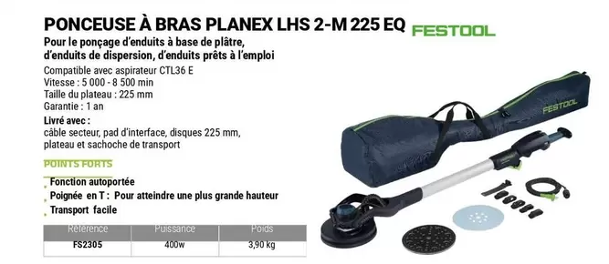Festool - Ponceuse À Bras LHS 2-M 225 EQ offre sur Zolpan