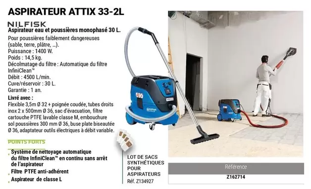 Nilfisk - Aspirateur Attix 33-2L offre sur Zolpan