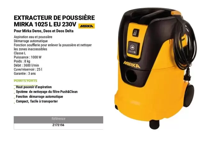 Mirka - Extracteur De Poussière offre sur Zolpan
